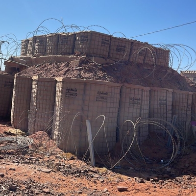 Concertainer riempito di terra per scatola di gabbione saldato Galfan come barriere Hesco militari