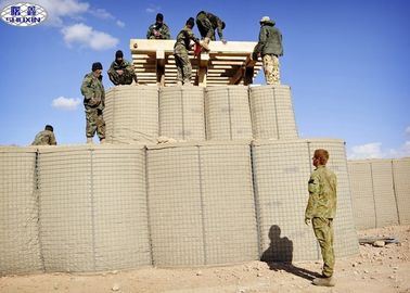 Parete militare della sabbia della barriera di Brown Hesco, muro di sostegno dei canestri del gabbione