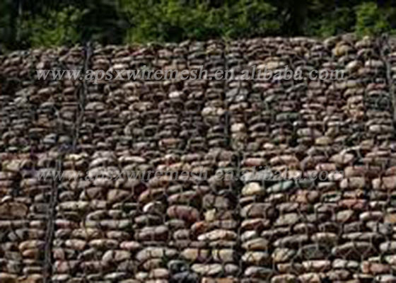 Tessuto rete la pietra della scatola del muro di sostegno del gabbione di 2.0mm riempita