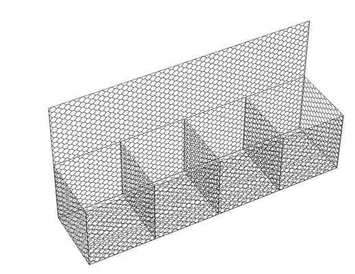 unità galvanizzate esagonali del materiale da otturazione della pietra della correzione della prova della ruggine della parete dei gabbioni 3.8mm di 4x1x1m