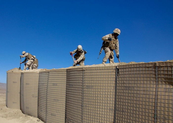 La parete militare dell'esercito zinca - il tipo rivestito di alluminio barriere difensive del bastione della barriera di Hesco per l'inondazione