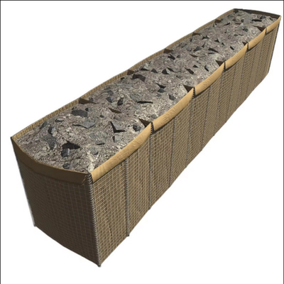 Materiale geotessile resistente ai raggi UV Hesco Barriera muraria Bastione Barriera militare Cesto di recinzione Contenitore di sabbia