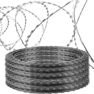 Acciaio inossidabile Concertina Flat Warp incrociato BTO-22 Razor Barbed Wire Fence per Airport Fence