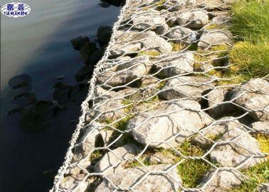 Gabbioni riempiti pietra ricoperti PVC, gabbie di pietra del gabbione del muro di sostegno
