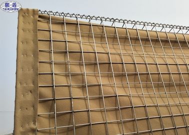 Barriere difensive militari saldate di Hesco della rete metallica con il panno del geotessuto