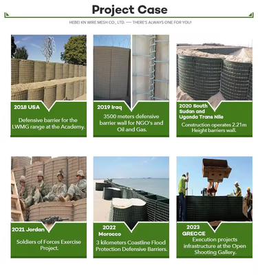 Militare 4-6mm Dimensione personalizzata Barriera difensiva galvanizzata Galfan Geotextile Tissu per contro alluvioni