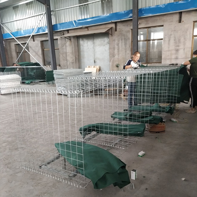 Saldatura galvanizzata anti-corrosione HESCO Muro di barriera militare difensivo con verde scuro In Canada