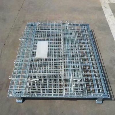 Galvanizzato 1200*1000*890mm Filaio pieghevole chiudibile Trasporto Metallo di stoccaggio Filaio di rete Pallet Cage