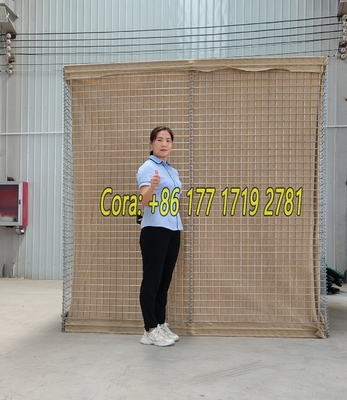 MIL1 1,37m High Galfan Coated welded Gabion Line With Geotextile Military Grade HESCO Flood Barriers In USA Market