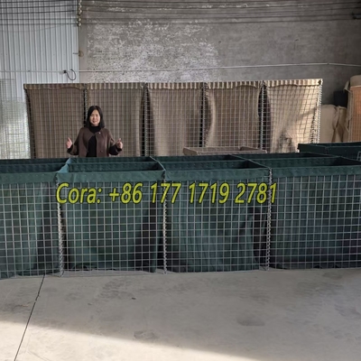 Barriere difensive per pareti di sabbia galvanizzate, rivestite, saldate, di tipo gabion