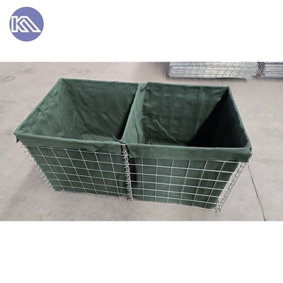 Durabile HDP Galvanizzato MIL19 2.74M Gabion saldato in alta scatola Geotextile tessuto rivestito barriere bastione difensivo