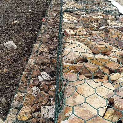 Gabbione grigio Mesh Basket 6x8 del PVC 2x1x1m per la pietra