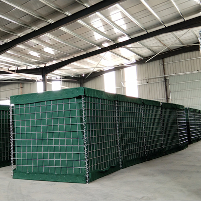 Barriere di difesa per pareti di sabbia verde militare Hesco in filo zincato pesante 5,0 mm
