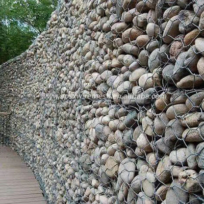 Muro di sostegno facendo uso di caldo rivestito della scatola del gabbione del PVC galvanizzato