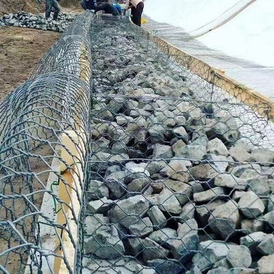 Il muro di sostegno di  del cavo di  della scatola esagonale standard del gabbione ha galvanizzato