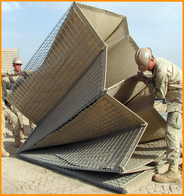 1.37*1.06*10m Barricata Militare Hesco Barriere Sacchetti di sabbia galvanizzati Mil 10