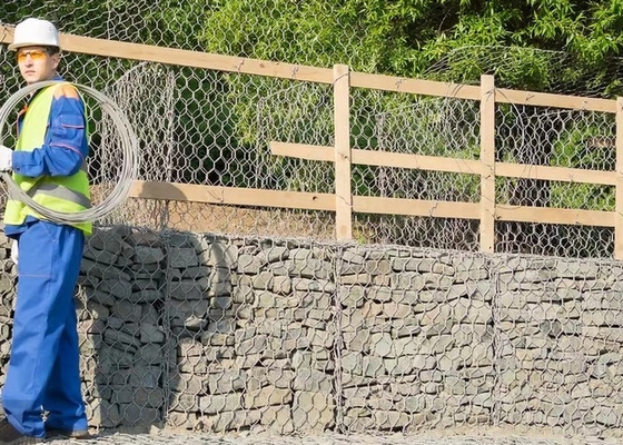 Casella di gabion con maglia galvanizzata pesante lunghezza larghezza altezza protezione da frustate