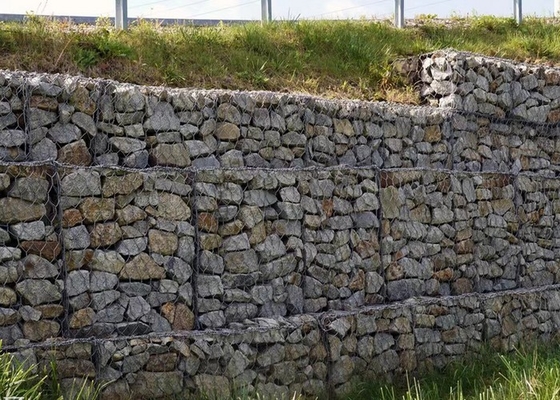 Galfan rivestito con maglia di gabion rinforzata per il supporto della pendenza e il supporto della fossa di fondazione
