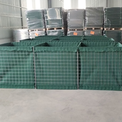 Saldatura galvanizzata anti-corrosione HESCO Muro di barriera militare difensivo con verde scuro In Canada