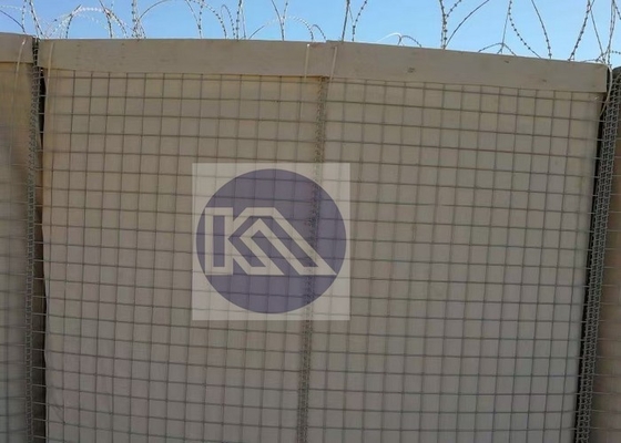 Cesto di gabion rivestito di tessuto ricoperto di zinco pesante utilizzato per fortificazioni di protezione di barriera difensiva e pareti a prova di esplosione