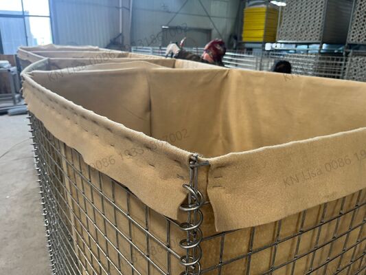 Parete di sabbia galvanizzata Barriera difensiva resistente all'esplosione Cage Difesa contro le inondazioni Gabion Blast Wall Geotextile Bastion Barriere