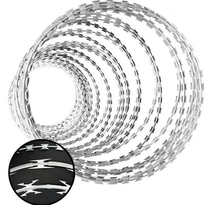 Galvanizzato a caldo BTO-22 Concertina Razor Barbed Wire Anti Climb Security Blade Wire per recinzione muraria agricola Mercato del Kenya