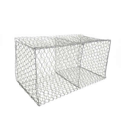 Cassa Gabion Tessuta in PVC Ondulato all'Ingrosso, Maglia Esagonale 80x100mm, Cassa Gabion Galvanizzata Galfan