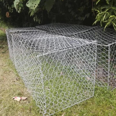 Cesta Gabion a Muro di Sostegno/Recinzione con Rivestimento in Zinco Galfan a Doppia Torsione 8x10 cm / 2x1x1 m