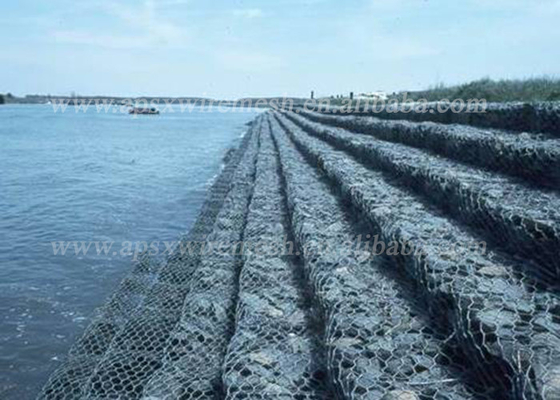 la parete del gabbione del filo di acciaio del ferro di 2*1*1m ingabbia il fiume del controllo dell'erosione
