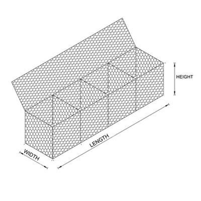2 x 1 x 1 cavo riempito pietra della flessibilità ingabbia la resistenza alla ruggine della scatola rivestita del gabbione del PVC