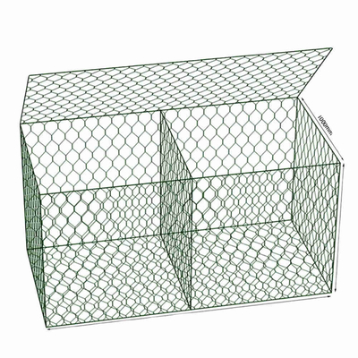 Il canestro esagonale del gabbione di verde 6mx2mx0.3m del PVC ha galvanizzato il filo di ferro Mesh Rock Box